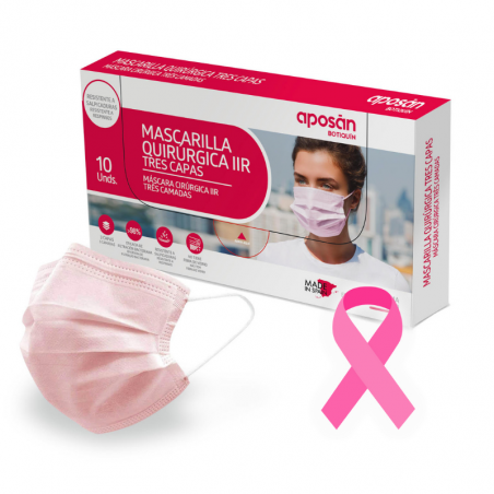 APOSÁN MASCARILLAS QUIRÚRGICAS ADULTOS TIPO IIR ROSA PACK 10U APOSÁN MASCARILLAS QUIRÚRGICAS ADULTOS TIPO IIR ROSA PACK 10U