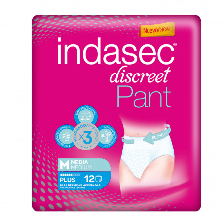 INDASEC PANT PLUS 80-110CM TALLA-M 12U