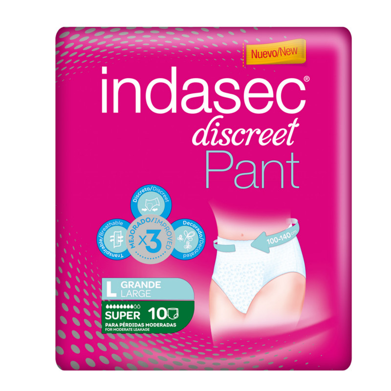 INDASEC PANT SUPER TALLA L 110-140CM 10U