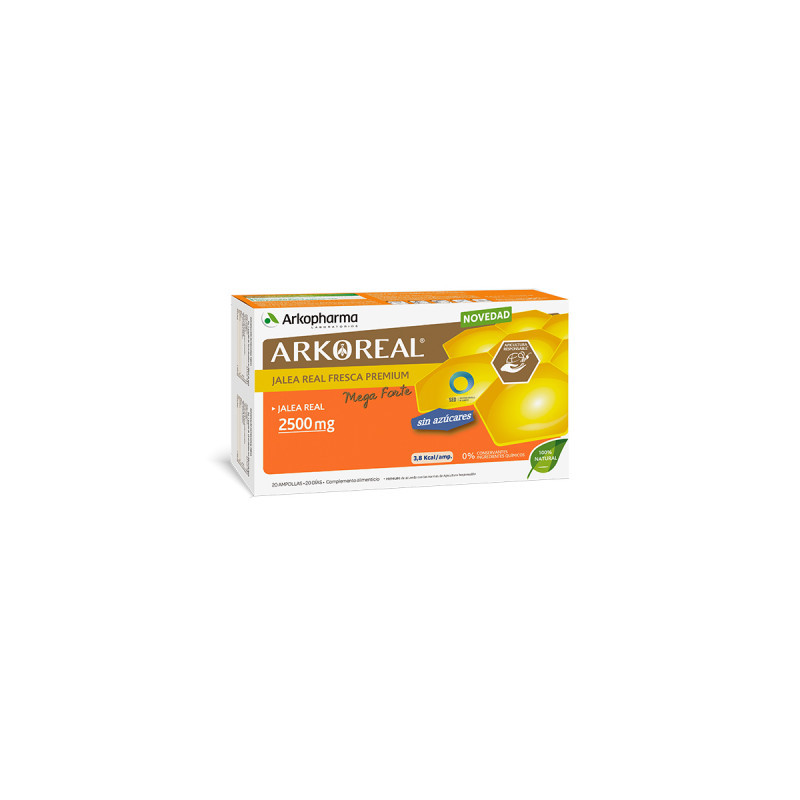 ARKOREAL JALEA REAL FRESCA PREMIUM MEGA FORTE 2500MG SIN AZUCAR 2O AMPOLLAS