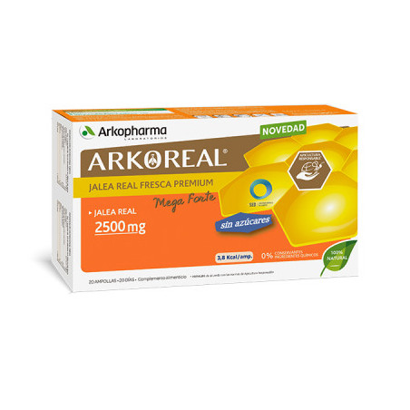 ARKOREAL JALEA REAL FRESCA PREMIUM MEGA FORTE 2500MG SIN AZUCAR 2O AMPOLLAS