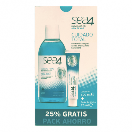 SEA4 PACK CUIDADO TOTAL COLUTORIO 500ML + PASTA DENTÍFRICA 75ML