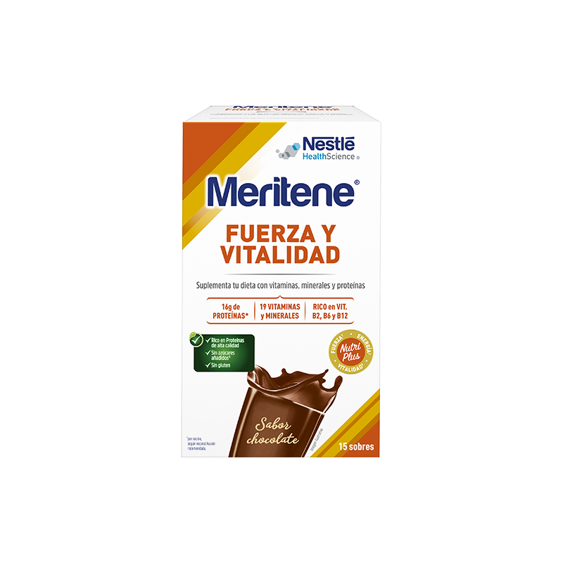 MERITENE FUERZA Y VITALIDAD CHOCOLATE 15 SOBRES