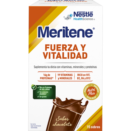 MERITENE FUERZA Y VITALIDAD CHOCOLATE 15 SOBRES