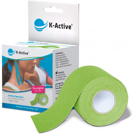 K-ACTIVE KINESIOLOGY TAPE 5CMx5M VERDE K-ACTIVE KINESIOLOGY TAPE 5CMx5M VERDE