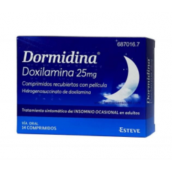 DORMIDINA DOXILAMINA 25 mg COMPRIMIDOS RECUBIERTOS CON PELICULA