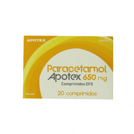 PARACETAMOL APOTEX 650 mg COMPRIMIDOS EFG PARACETAMOL APOTEX 650 mg COMPRIMIDOS EFG