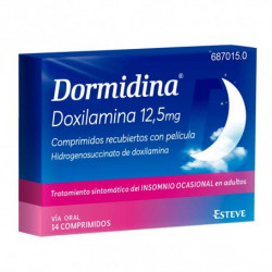 DORMIDINA DOXILAMINA 12,5 mg COMPRIMIDOS RECUBIERTOS CON PELICULA