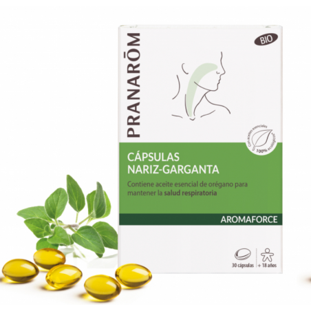 PRANAROM AROMAFORCE BIO NARIZ GARGANTA 30 CÁPSULAS