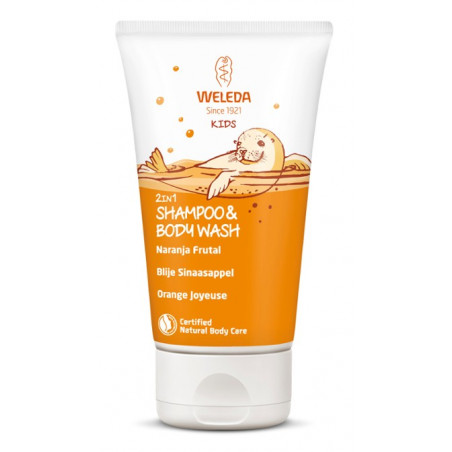 WELEDA KIDS 2 EN 1 CHAMPU Y GEL DE DUCHA NARANJA FRUTAL 150ML