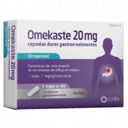 OMEKASTE 20 MG CAPSULAS DURAS GASTRORRESISTENTES