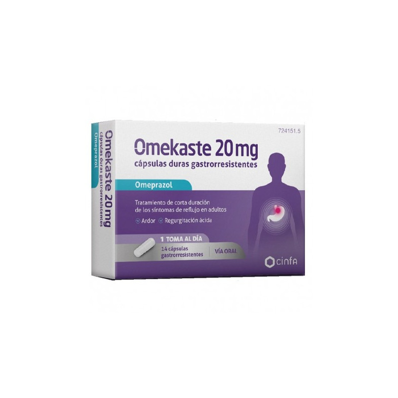 OMEKASTE 20 MG CAPSULAS DURAS GASTRORRESISTENTES