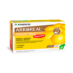 ARKOREAL JALEA REAL FRESCA VITAMINADA 500MG ENERGIA Y DEFENSAS 20 AMPOLLAS