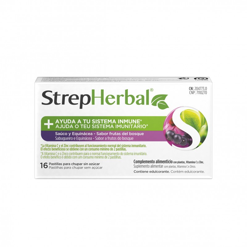 STREPHERBAL SISTEMA INMUNE SAÚCO Y EQUINÁCEA 16 PASTILLAS