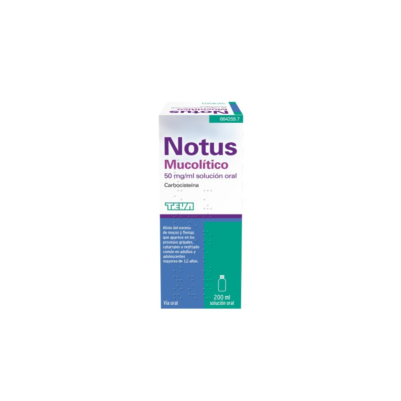 NOTUS MUCOLÍTICO 50 MG/ML CARBOCISTEINA SOLUCIÓN ORAL