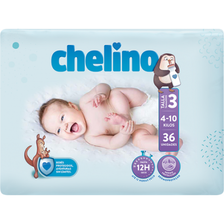 CHELINO PAÑAL TALLA 3 TUMBADO 36U