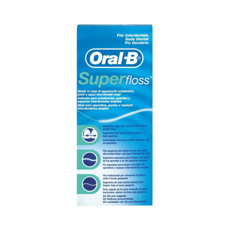 ORALB SUPERFLOSS SEDA DENTAL ORTODÒNCIA 1U