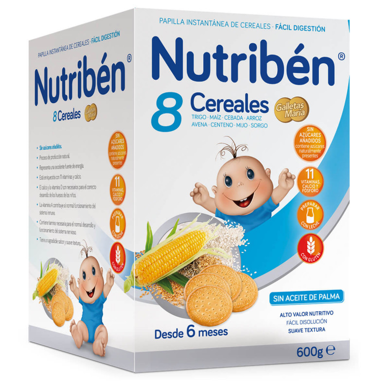 NUTRIBEN PAPILLA 8 CEREALES GALLETAS MARIA 600G