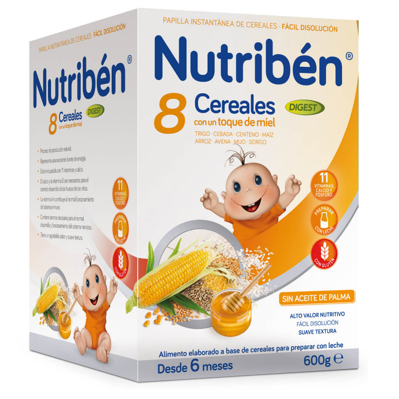 NUTRIBEN PAPILLA 8 CEREALES Y MIEL DIGEST 600G