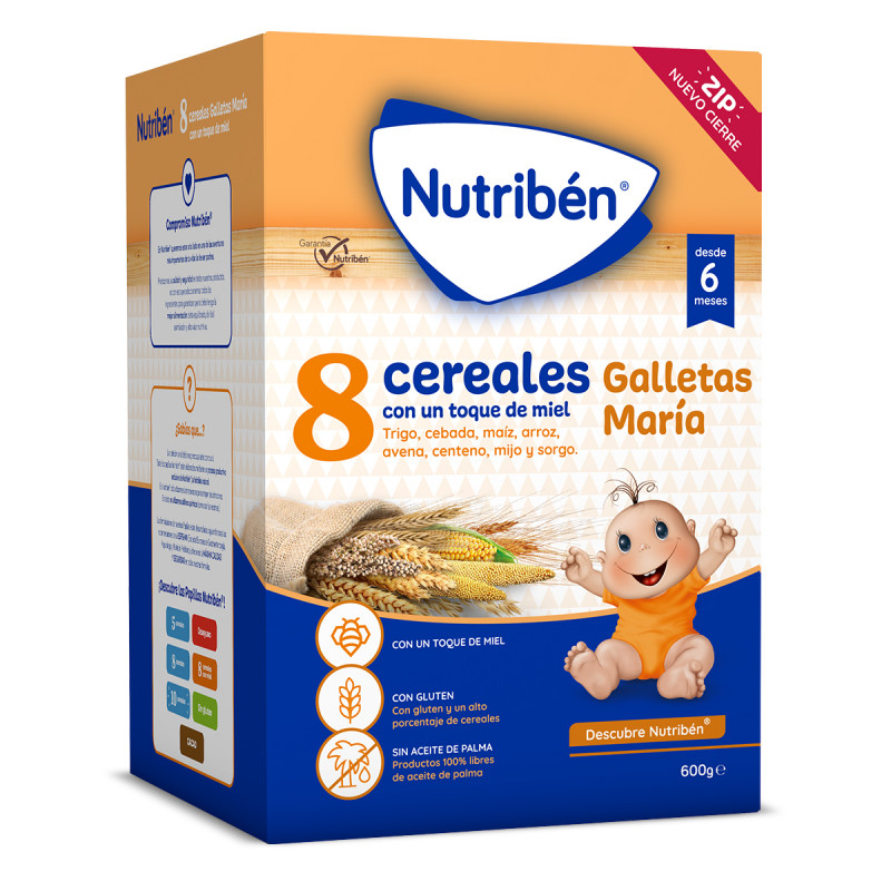 NUTRIBEN PAPILLA 8 CEREALES Y MIEL GALLETAS MARIA 600G