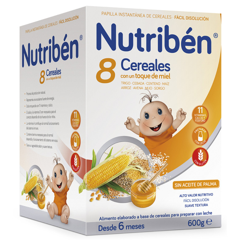 NUTRIBEN PAPILLA 8 CEREALES Y MIEL 600G