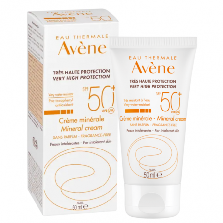 AVENE SOLAR PIEL INTOLERANTE CREMA PANTALLA FÍSICA 50+ 50ML