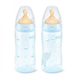 NUK BIBERON FIRST CHOICE LATEX ANATOMICA T1 FLUJO M AZUL 300ML 1U