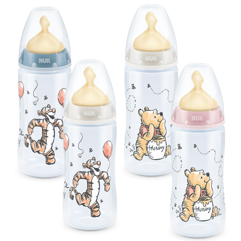 NUK BIBERON FIRST CHOICE WINNIE THE POOH LATEX T1 FLUJO M 300ML 1U