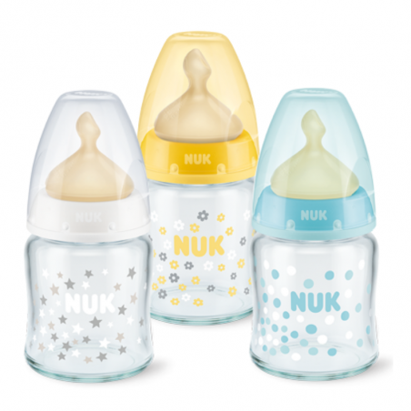 NUK BIBERON NUK FIRST CHOICE LATEX ANATOMICA FLUJO M CRISTAL 120ML 1U