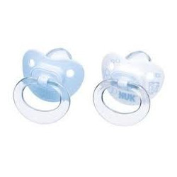 CHUPETE NUK BABY BLUE SILICONA T-2 2 UNIDADES