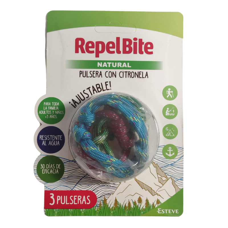 REPELBITE NATURAL PULSERA CON CITRONELA 3U