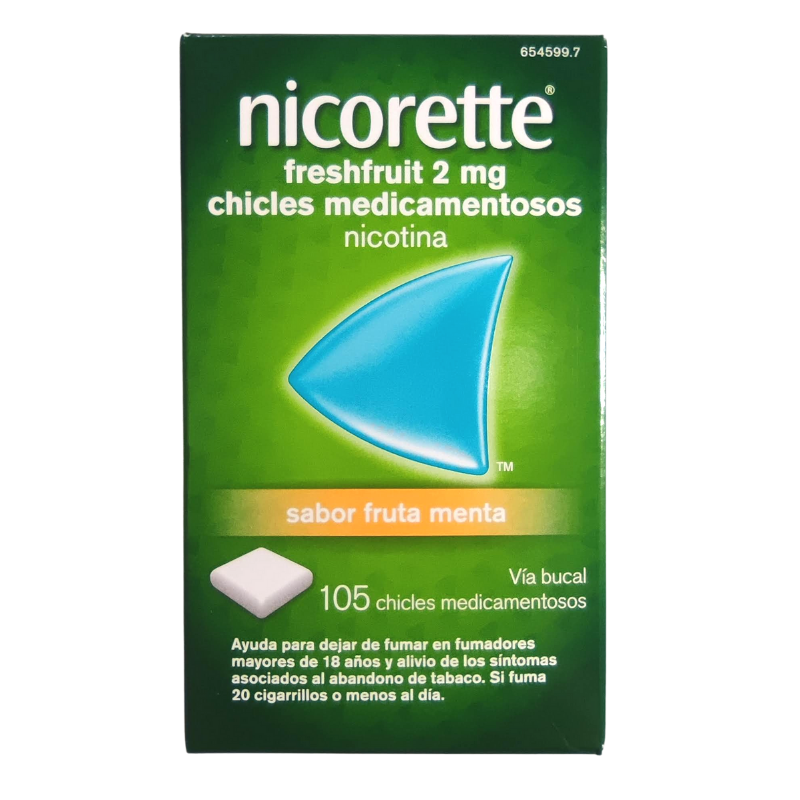 NICORETTE FRESHFRUIT 2 mg CHICLES MEDICAMENTOSOS