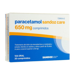 PARACETAMOL SANDOZ 650MG COMPRIMIDOS