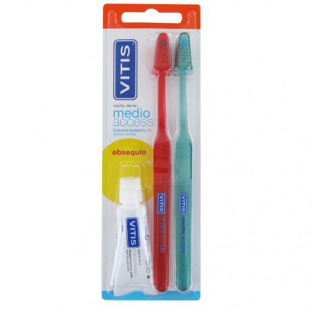 VITIS CEPILLO DENTAL MEDIO DUPLO + REGALO