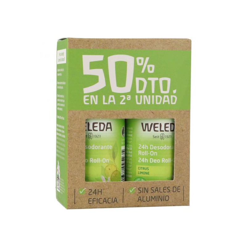 WELEDA DESODORANTE PACK CITRUS ROLL ON 2x50ML