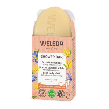 WELEDA JABÓN DUCHA SÓLIDO YLANG YLANG IRIS PASTILLA 75G