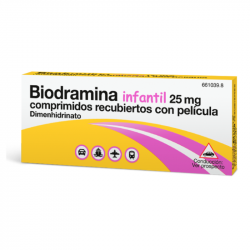 BIODRAMINA INFANTIL 25 mg COMPRIMIDOS RECUBIERTOS CON PELICULA