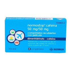 NORMOSTOP CAFEINA 50MG/50MG COMPRIMIDOS RECUBIERTOS