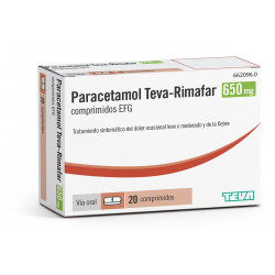 PARACETAMOL TEVA-RIMAFAR 650MG COMPRIMIDOS EFG