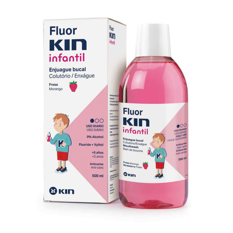 FLUOR KIN ENJUAGUE INFANTIL FRESA 500ML