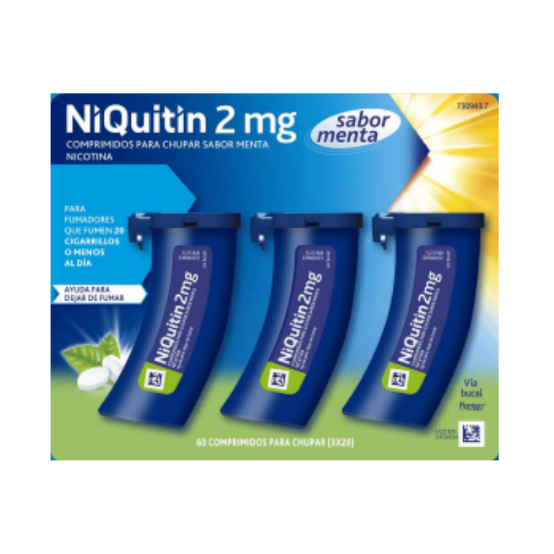 NIQUITIN 2 mg COMPRIMIDOS PARA CHUPAR SABOR MENTA