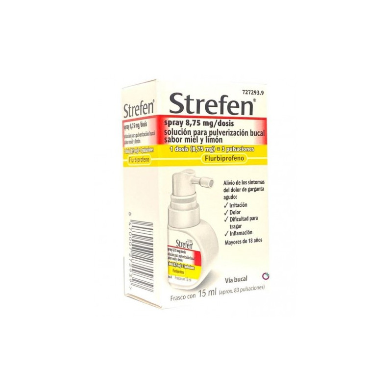 STREFEN SPRAY 8,75 MG/DOSIS SOLUCION PARA PULVERIZACION BUCAL SABOR MIEL Y LIMÓN