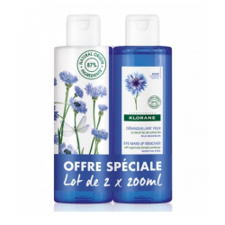 KLORANE PACK DESMAQUILLANTE AL ALCIANO BIO OJOS SENSIBLES 2x200ML