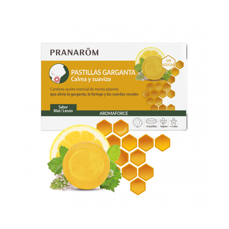 PRANAROM AROMAFORCE GARGANTA CALMA Y SUAVIZA 24 PASTILLAS