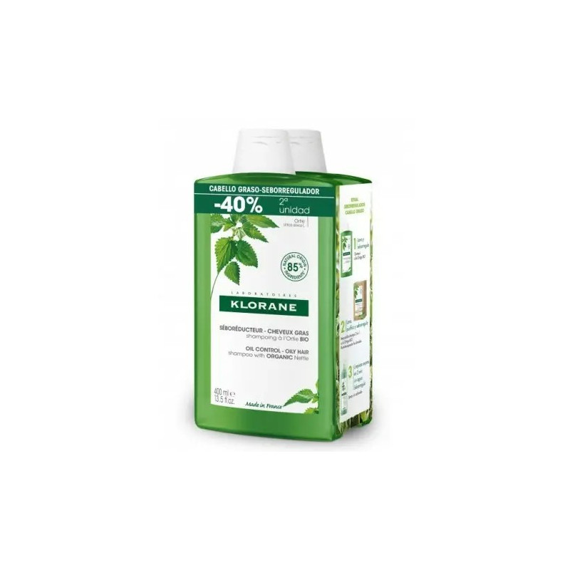 KLORANE PACK CHAMPU BIO DE ORTIGA 2x400ML