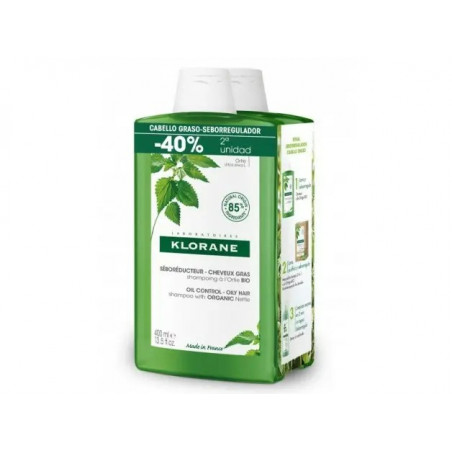 KLORANE PACK CHAMPU BIO DE ORTIGA 2x400ML