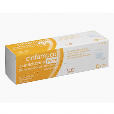 CINFAMUCOL ACETILCISTEINA 600 mg COMPRIMIDOS EFERVESCENTES
