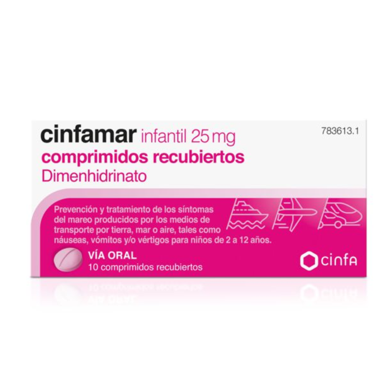 CINFAMAR INFANTIL 25 mg COMPRIMIDOS RECUBIERTOS