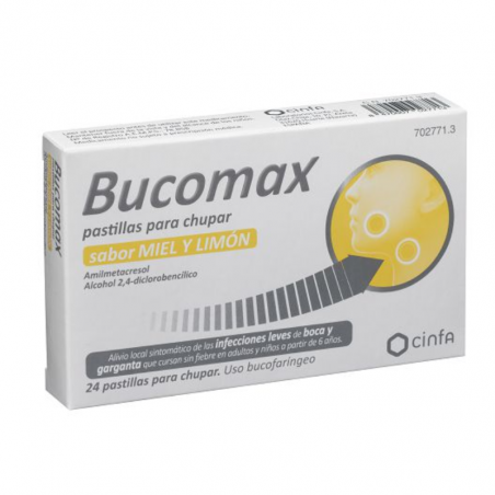 BUCOMAX CON LIDOCAINA PASTILLAS PARA CHUPAR SABOR MIEL Y LIMON