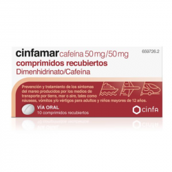 CINFAMAR CAFEINA 50 mg/50 mg COMPRIMIDOS RECUBIERTOS